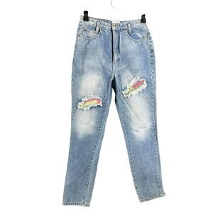 Vintage‎ Union Bay Womens Mom Jeans High Rise Patches Tie Dye Size 13